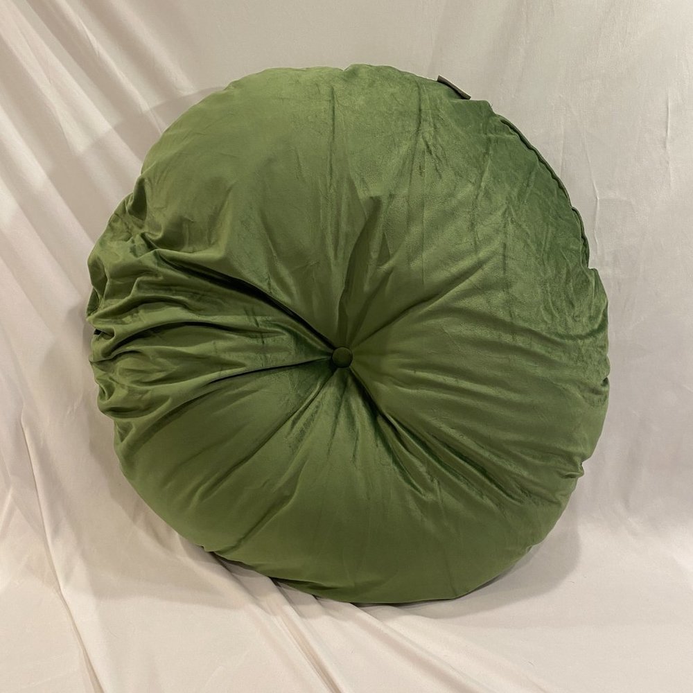 NWT Extra Large Round Velvet Pillows - Dog Beds, Floor Pillows Blue Green Orange - Picture 3 of 4